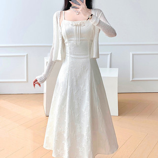 Bộ đầm Nữ kiểu Trung Hoa cao cấp thanh lịch mùa hè và áo khoác mỏng trẻ trung nhẹ nhàng