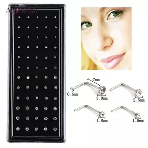 Nhẫn Xương Stud 60 Chiếc, Pha Lê Kim Cương Giả, Thép Cao Cấp - AqToCna