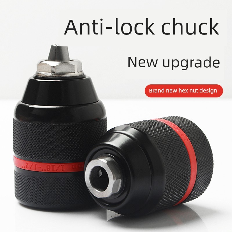 Tay Khoan Chuck Kim Loại Ratchet Tự Khóa Chống Khóa Đầu Chuyển Đổi Cờ Lê Điện Thay Đổi Tay Máy Khoan Điện Chuyển Đổi Chuck