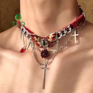 Vòng cổ thời trang vintage Y2K dành cho nữ, chất liệu nhung và pha lê, thiết kế bướm Gothic