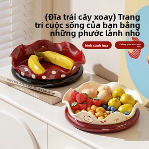 Khay Trái Cây Xoay 360 Độ-Phòng Sống Trái Cây Cao Cấp, Kẹo, Khay Trái Cây Khô-Thiết Kế Độc Đáo
