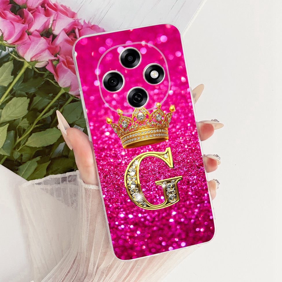 Ốp Lưng Trong Suốt Cho Oppo A6 Pro Trung Quốc PLN110 Chữ A-Z Sang Trọng Thời Trang Cool Crown Vỏ Mềm Oppo A6Pro Trung Quốc