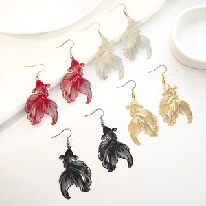 Bông tai cá vàng (Koi) phong cách retro Trung Hoa sáng tạo, phù hợp làm phụ kiện thời trang nữ