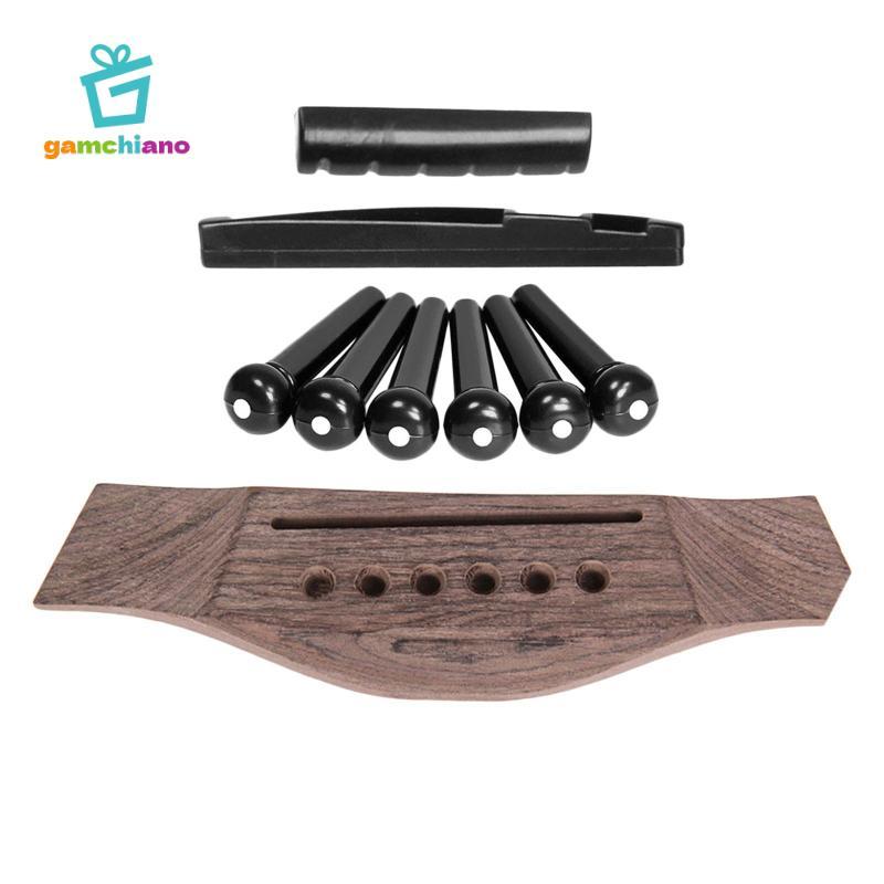 Cầu đàn guitar Acoustic dân gian có chân cầu đàn guitar Phụ tùng yên ngựa có rãnh cho đàn guitar 6 dây, dễ lắp đặt