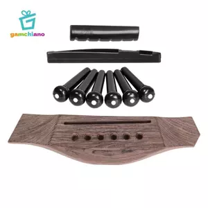 Cầu đàn guitar Acoustic dân gian có chân cầu đàn guitar Phụ tùng yên ngựa có rãnh cho đàn guitar 6 dây, dễ lắp đặt