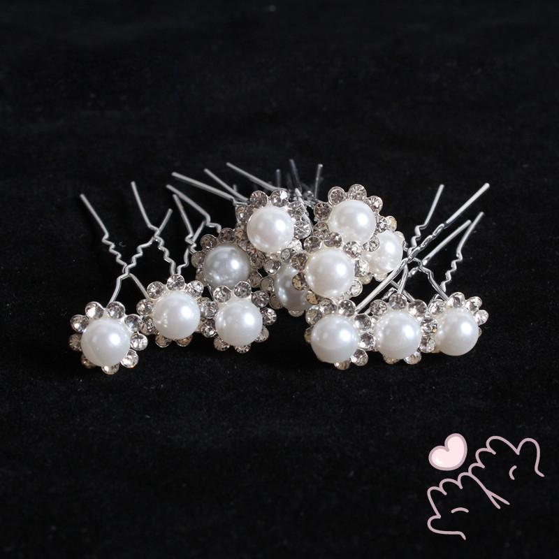 Barrette Ngọc Trai Chân Chữ U cho Cô Dâu - Phù Hợp Tóc Dày Xoăn, Trang Trí Tóc Cưới