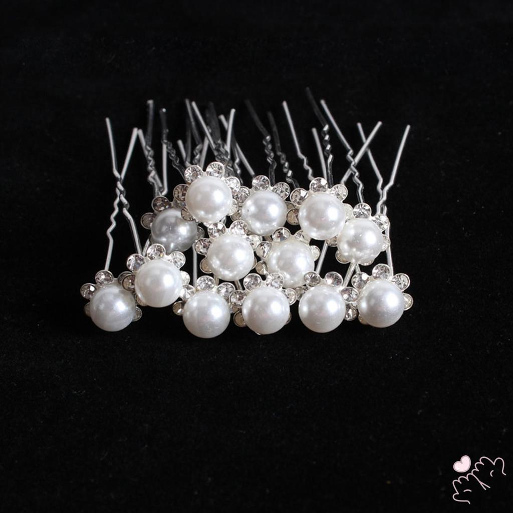 Barrette Ngọc Trai Chân Chữ U cho Cô Dâu - Phù Hợp Tóc Dày Xoăn, Trang Trí Tóc Cưới
