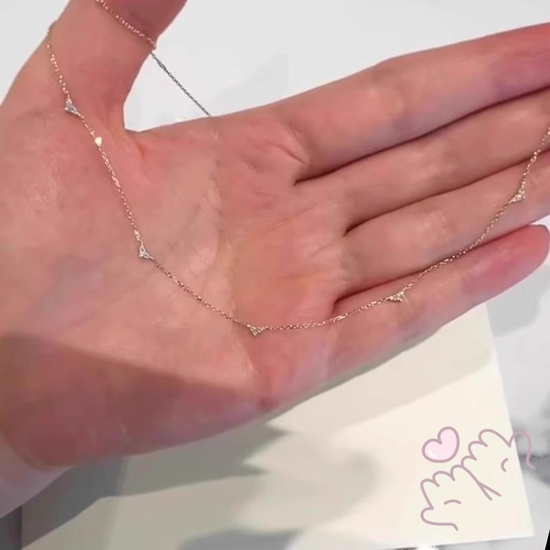 Vòng cổ trái tim bạc 925 với đá zircon lấp lánh, phù hợp làm phụ kiện thời trang