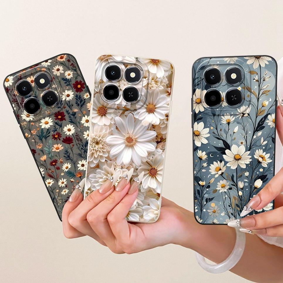 Dành Cho Honor X6C X6B X6A 4G Ốp lưng Hoa Cúc Hoa Bướm Nơ Họa Tiết Vỏ Mềm Silicon Lỏng Chống Sốc Ốp Lưng