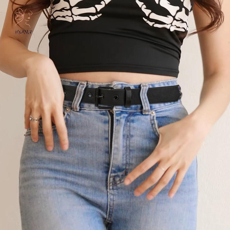 HNKMP Tím Đinh Tán Punk Nữ Thắt Lưng Hip Hop Y2k Quần Jean Phụ Kiện Thắt Lưng Xu Hướng Thời Trang Da Pin Khóa Thắt Lưng Unisex.