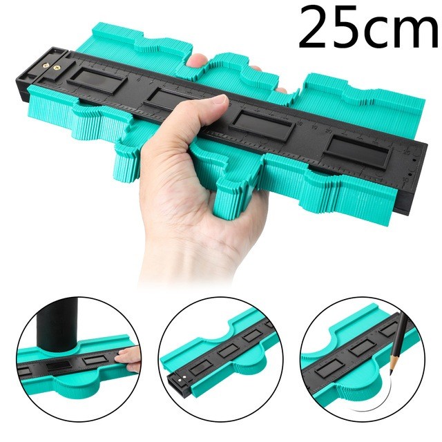 Thước đo đa góc 250mm, đo góc cạnh & đường viền，Thước đo lấy góc đường viền，có khóa kim loại，đường viền，góc cạnh