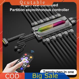 ARGB và PWM HUB 5V / 3PIN ARGB Ốp lưng Hub quạt với cáp cấp nguồn SATA từ xa Bộ điều khiển ARGB Bộ điều khiển máy tính ARGB Quạt trung tâm cho quạt máy tính ARGB có thể địa chỉ 5V
