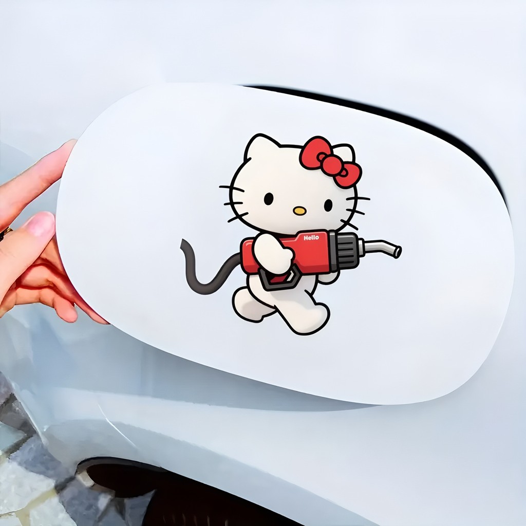 Hoạt Hình Dễ Thương Mèo Mèo Xe Bình Nhiên Liệu Nắp Chống Trầy Xước Chống Thấm Nước Miếng Dán Trang Trí Xe Hơi