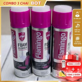 Combo vệ sinh, dưỡng nội thất cho xe ô tô, xe tải Flamingo 650ml dạng bọt