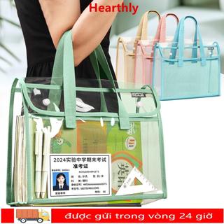 Túi xách thử nghiệm HEARTHLY, Túi đựng hồ sơ trong suốt PVC, Túi đựng tài liệu đa chức năng dày dung tích lớn Đồ dùng văn phòng trường học