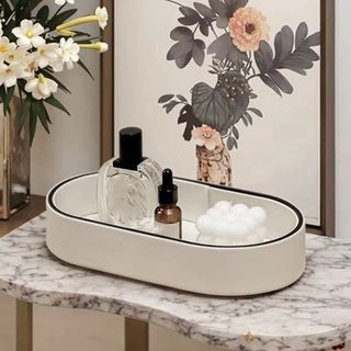 Hộp sắp xếp trang sức YUUKII, Trang chủ Sống bằng da PU để bàn Mỹ phẩm Khay linh tinh, Hộp lưu trữ chất lượng cao Trang trí phòng Tấm trưng bày trang sức Lối vào nhà