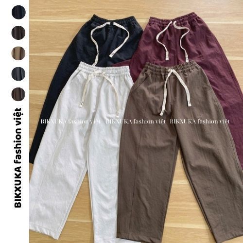 (DEAL HOT) Quần baggy nữ cạp cao vải kaki  nhật loại 1 , quần baggy ống rộng form thụng 2 túi sườn và túi sau Q13