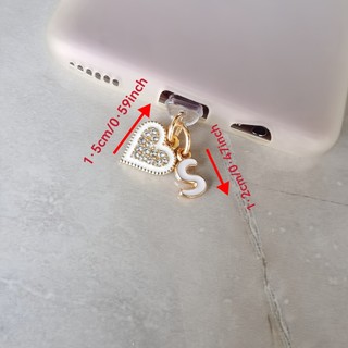 Điện thoại di động Phích cắm chống bụi 1 cái Chữ tình yêu màu trắng Điện thoại di động Phích cắm chống bụi