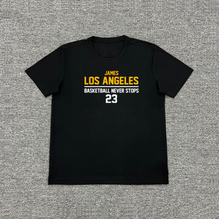 Áo thun ngắn tay James Lakers, khô nhanh, phù hợp tập luyện bóng rổ