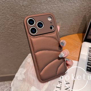 Áo khoác xuống cá nhân phù hợp với vỏ điện thoại Apple 17 Promax, iPhone 16, bao gồm tất cả, chống rơi 15, vỏ bảo vệ da mùa thu đông đơn giản và sang trọng 14 / 13 / 12
