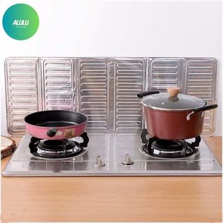 Tấm Chắn Dầu Mỡ Bếp Ga Gấp Gọn Chắn Gió Cách Nhiệt Nhôm Dày Size 32.5x84cm – Kho sỉ gia dụng alulu