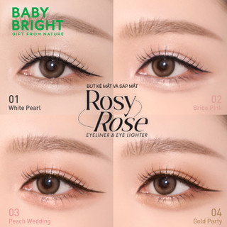 Bút Kẻ Mắt Và Sáp Mắt Baby Bright Rosy Rose Eyeliner And Eye Lighter 0.3ml + 0.2gr
