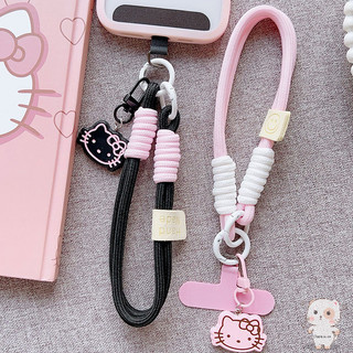 【Chamvn】Dây đeo điện thoại Mặt dây chuyền hình KT mèo 3D thời trang đa năng ngắn dệt