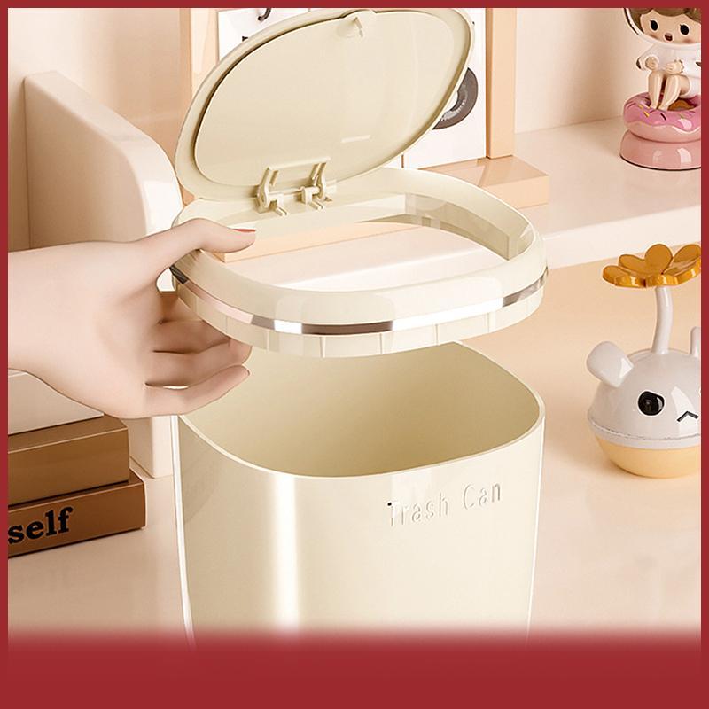 COD Thùng rác mini để bàn dùng trong gia đình Thùng rác thiết kế đẹp mắt mở nắp bằng cách nhấn