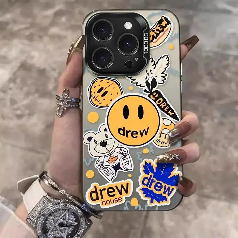 Ốp lưng bảo vệ camera nổi họa tiết mặt cười - Bảo vệ toàn diện - Tương thích iPhone 17/16/15/14/13/12/11 Pro Max/XS Max