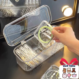 Hộp Bảo Quản Trang Sức Trong Suốt Có Nắp DINO– Chất Liệu PET, PS– Đựng Nhẫn, Vòng Tay Gọn Gàng