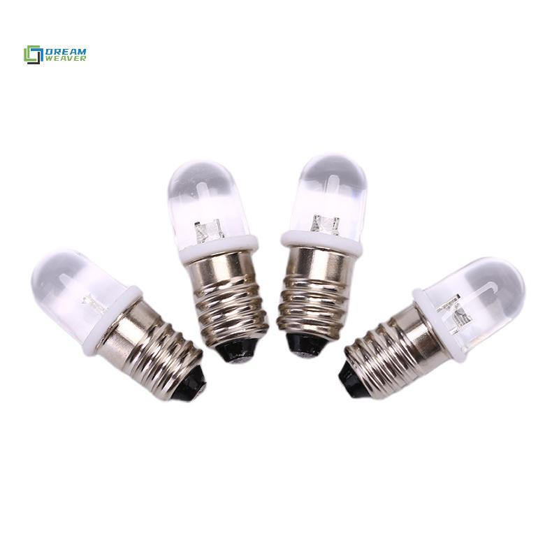 Bóng LED E10 3V 4.5V DC, 5 bóng/bộ, dùng cho đèn pin, báo hiệu, mới