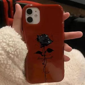 Black Rose Language cho iPhone 16 trường hợp iPhone 17Air Tính cách 14Pro Moisture