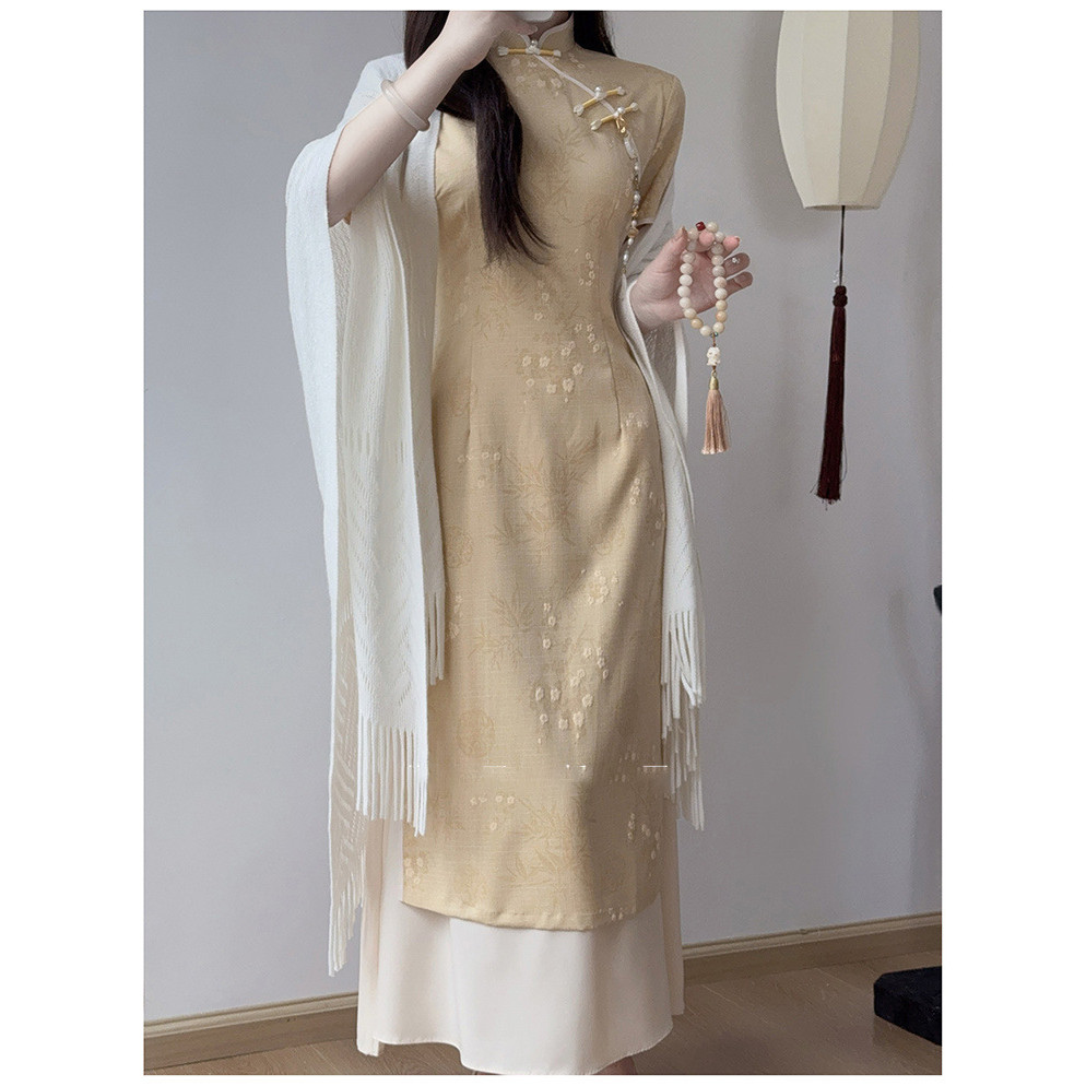 Đầm sườn xám nữ, mẫu mới mùa hè, phong cách Trung Hoa hiện đại, trang phục trẻ trung và thanh lịch