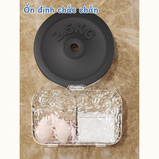 Hộp Đựng Mỹ Phẩm Mini 2 Ngăn Dán Tường MAISON, Đựng Bông Tẩy Trang, Tăm Bông Có Nắp