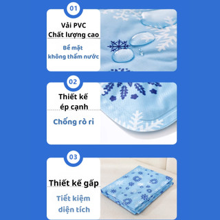 Đệm Gel Mát Lạnh Giảm Nhiệt Mùa Hè, Tấm Làm Mát Giường Ngủ Chất Liệu PVC Cao Cấp Chống Thấm Nước