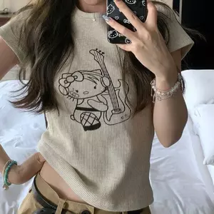 Áo thun ngắn tay Punk Kitten Waffle Kitty mới về, phù hợp mùa hè