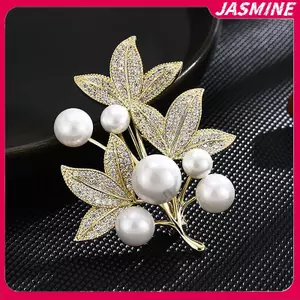Jasmine - Trang sức ngọc trai lá thổ cẩm cho nữ, phù hợp dự tiệc và làm quà tặng