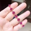 Vòng tay Ruby mạ vàng thiết kế Clover Rose Classic Retro, trang sức sang trọng