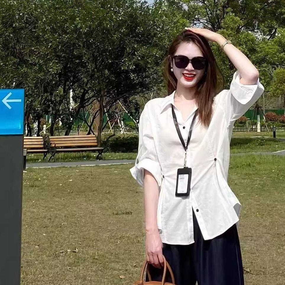 Áo sơ mi móc mỏng màu trắng - Thời trang hiện đại, sang trọng cho mùa hè