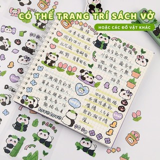Set 10 Tấm Sticker Gấu Trúc Chống Nước – Hình Dán Laptop, Bình Nước, Vali Trang Trí