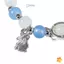 Mặt dây chuyền hình thỏ với đá opal và aqua blue moonstone, pha lê sáng bóng - Quà tặng sang trọng cho bạn gái hoặc cặp đôi