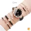 6 cái / bộ Đồng hồ nữ Đồng hồ thạch anh hoa thông thường bằng da PU Đồng hồ đeo tay Bộ vòng tay Trang sức Quà tặng cho nữ Cô gái mới