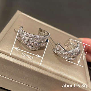 Trang sức bông tai hình học kim cương phong cách châu Âu, độc đáo cho nữ