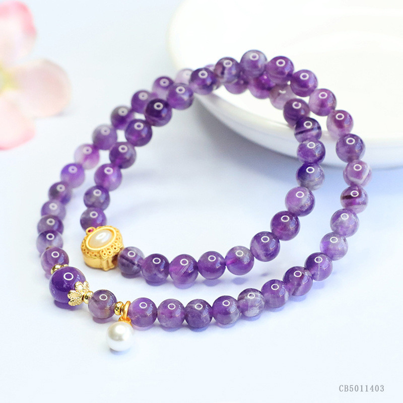 Vòng tay thạch anh tím mộng mơ tự nhiên thời trang