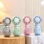 Dễ Thương Dễ Thương Cầm Tay Nhỏ Sạc USB Mini Di Động Quạt Ba Tốc Độ Dễ Thương Thú Cưng Tròn Dundun Quạt Điện IEF8