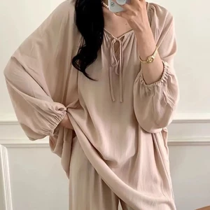 Shop Quốc Gia Hợp Thời Trang Cotton Polyester Homewear Jiangnan Series Nhỏ Lười Dài Tay Phù Hợp Với Otaku Retro Thoáng Khí Bộ Đồ Ngủ