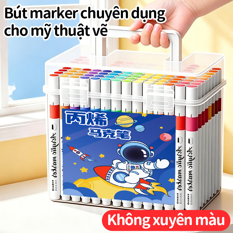 Bộ vẽ tranh bút acrylic marker cao cấp 12/24/48 màu – Dành tặng trẻ khám phá nghệ thuật mỗi ngày.