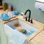 HFTOY 1: 6 Nhà Búp Bê Thu Nhỏ Bồn Rửa Rửa Chậu Rửa Vòi Nước Phòng Tắm Đồ Nội Thất Nhà Bếp Mô Hình DIY Trang Trí Đồ Chơi Phụ Kiện ~