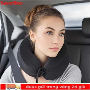 SAVORBOX Cổ Nhồi Bông, Vải Siêu Mềm Fuzz Gối Cổ Du Lịch Có Thể Lấp Lánh, Mang Theo Di Động Túi Du Lịch Chống Thấm Nước Gối