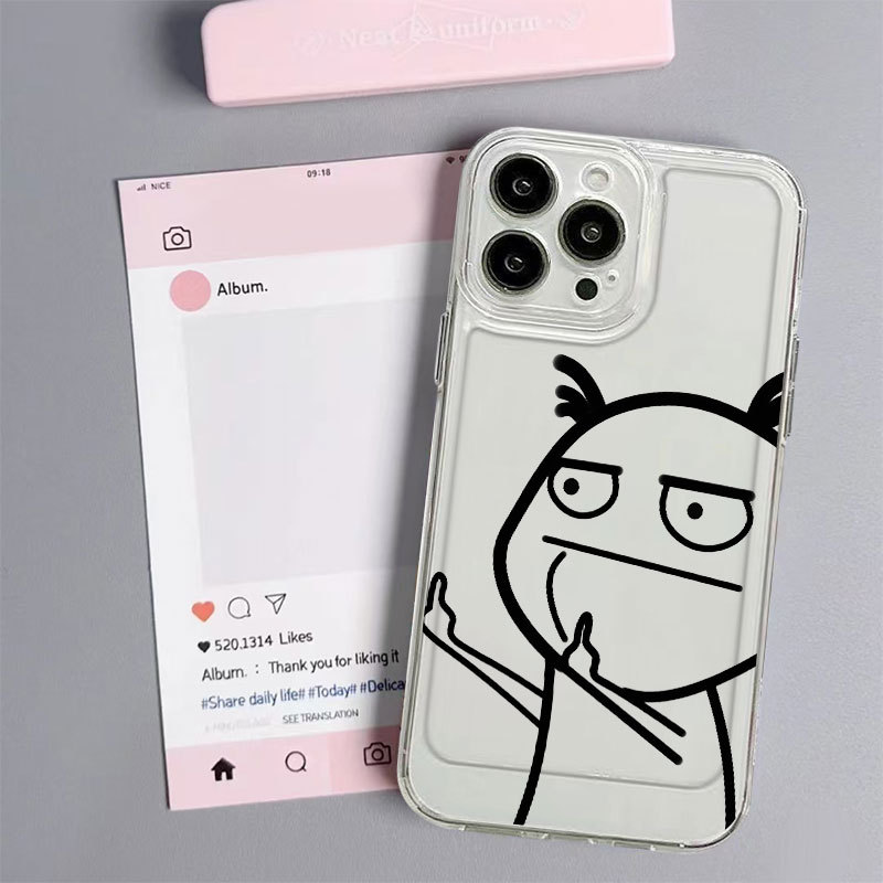 Ốp Lưng iPhone Finger Viền Thẳng Chống Sốc, Trong Suốt Bảo Vệ Camera - iP 7/8/X/XS/11/12/13/14/15/16/17/Plus/Pro/Max/Air